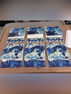 6 Fine Art Greeting Cards Set – Abstract Floral Blank Note Cards with Envelopes